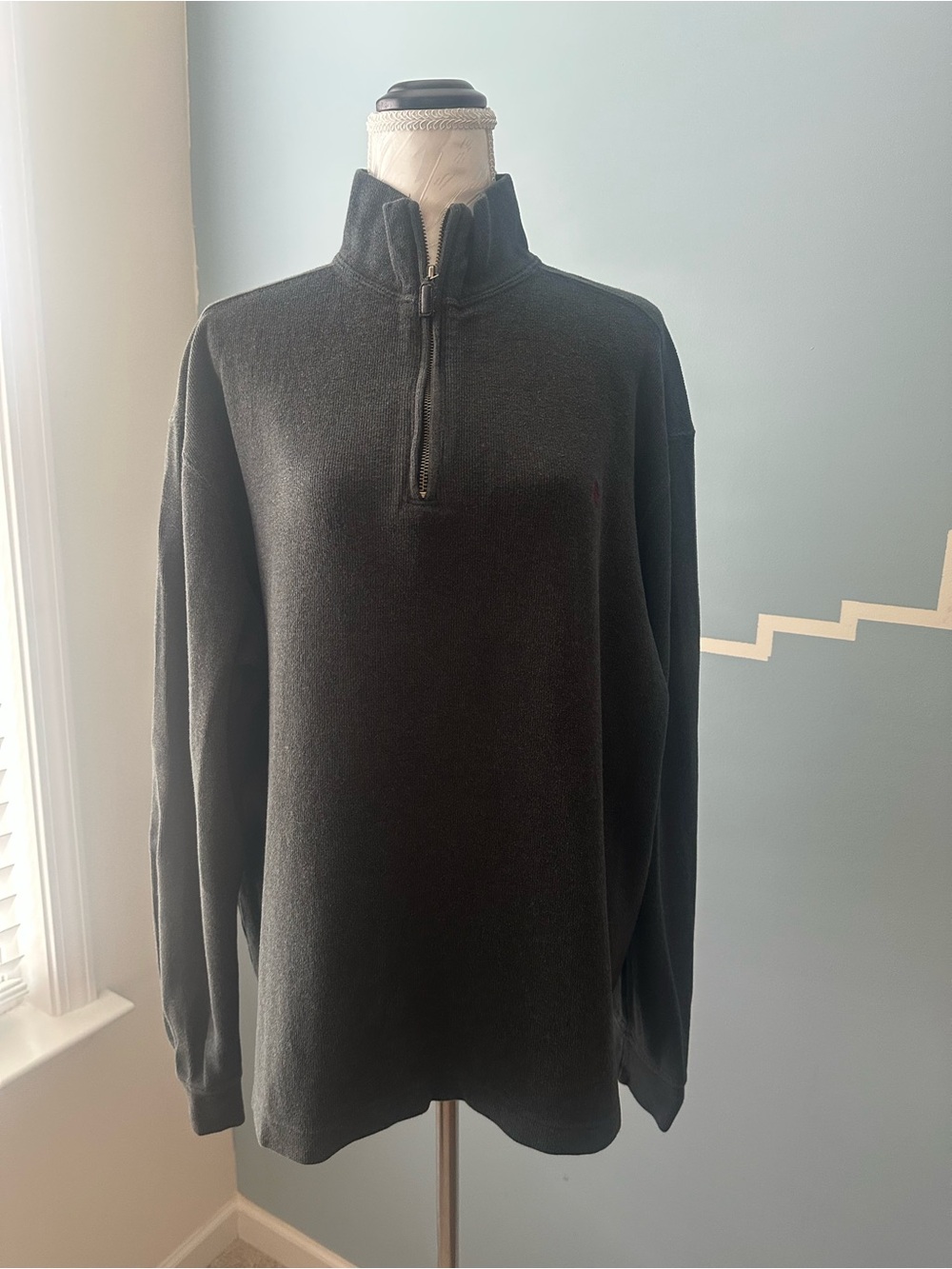 Polo by Ralph Lauren Men's Dark Gray Half-Zip Sweater